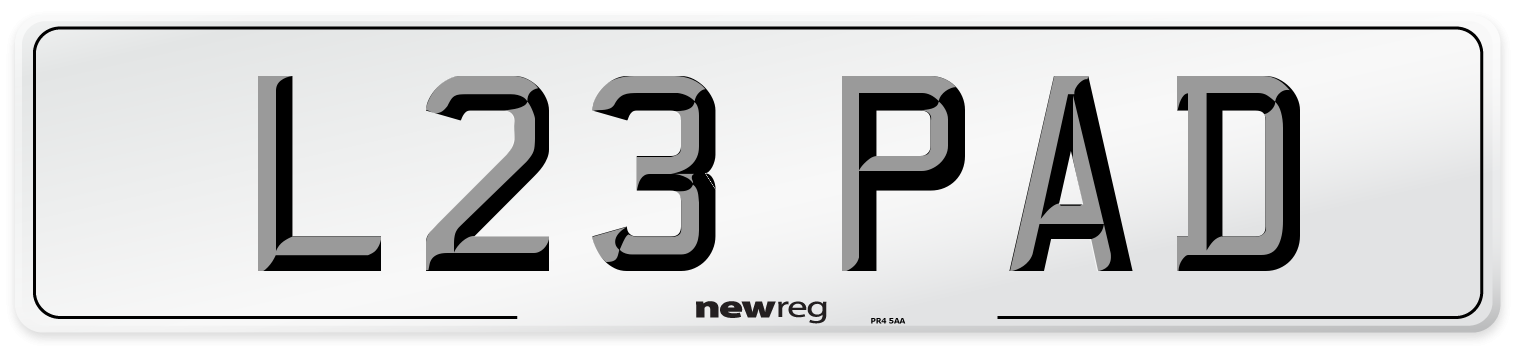 L23 PAD Number Plate from New Reg